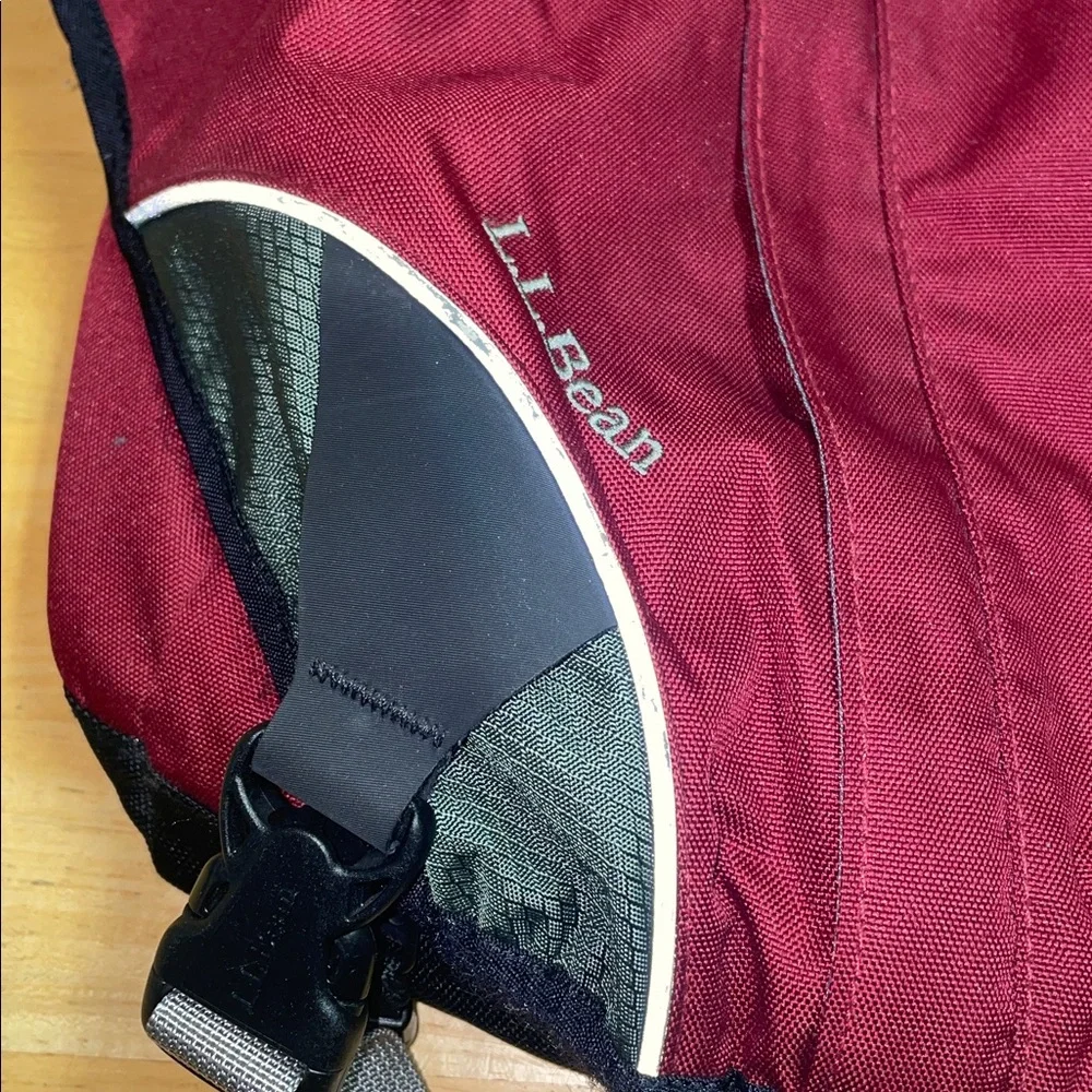 L.L. Bean Messenger Bag/Computer Bag. Nylon. Burgundy, Gray, Black. Crossbody
